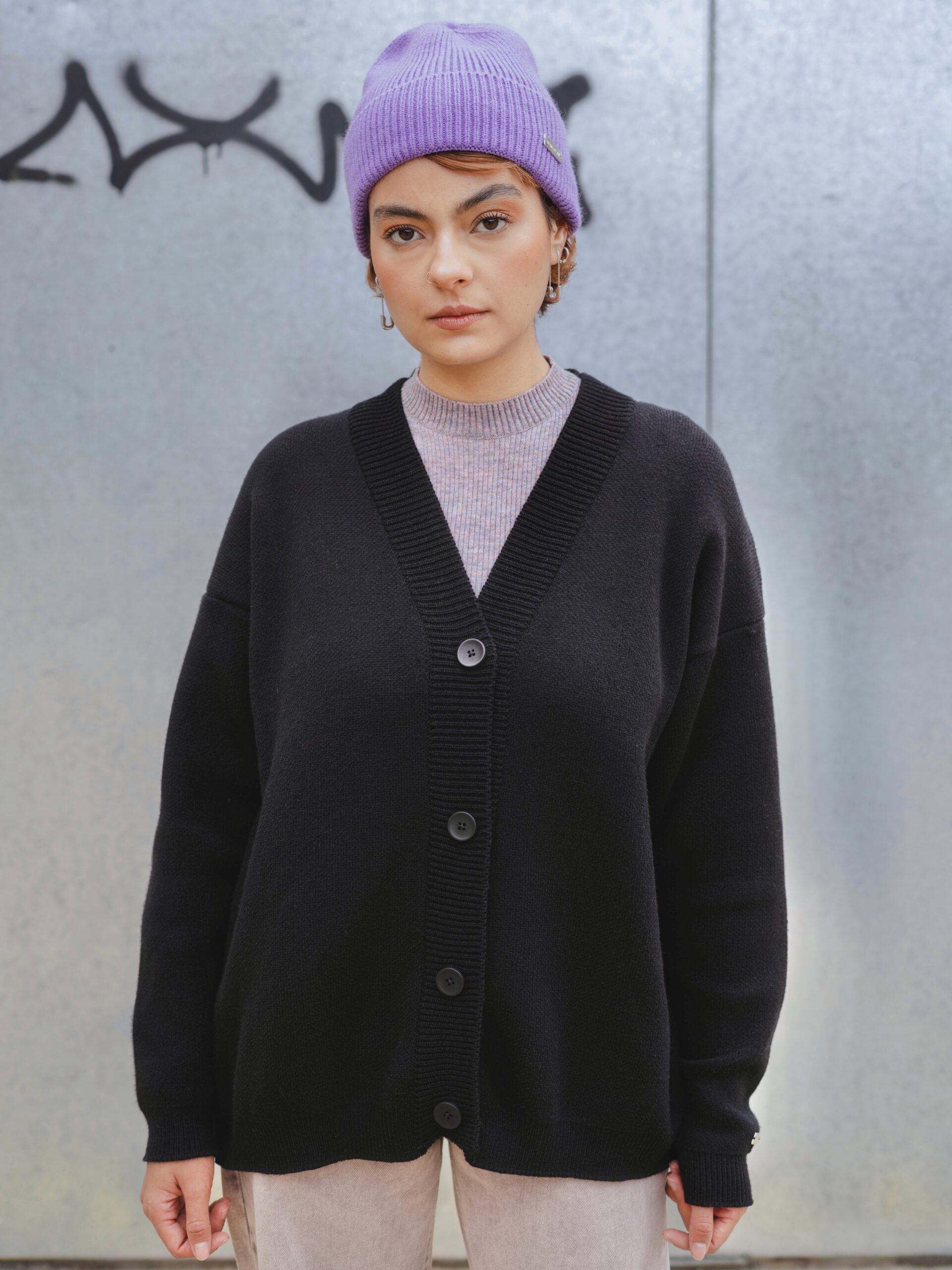 _AOX1838-Edit SOFT NOIR CARDIGAN - Imagen 1