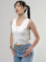 Chaleco Tejido Perlas
