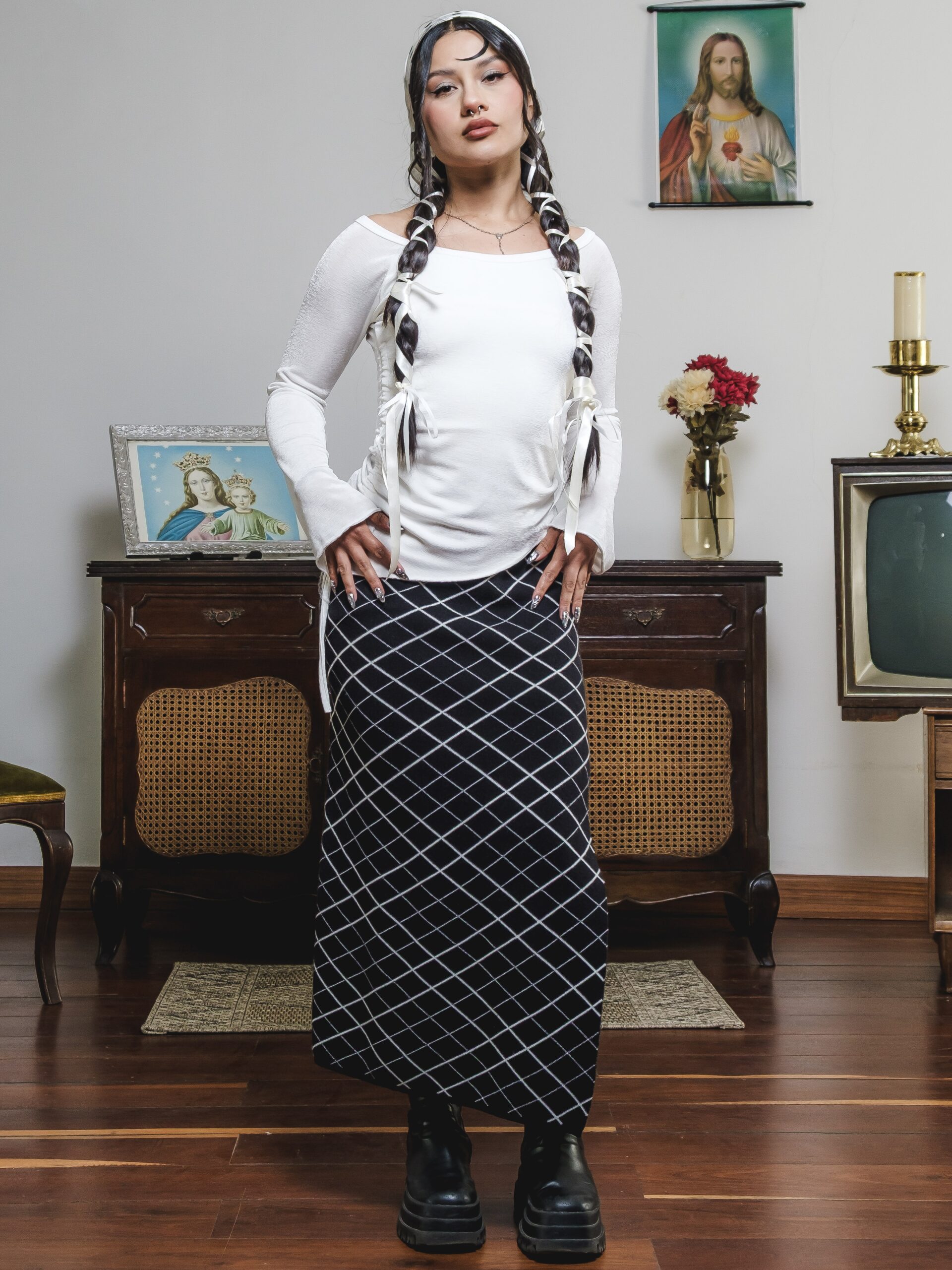 mayra-79 FALDA DARK GRID - Imagen 1